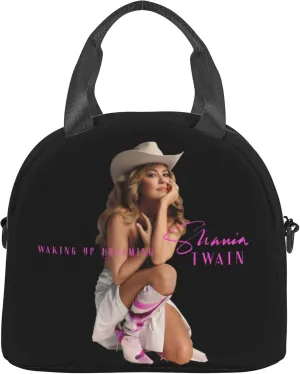 Shania Music Twain Men Women Lunch Bag Insulated Reusable Handheld Crossbody Portable Lunch Box Adult Lunch Box Suitable For Office Work Travel