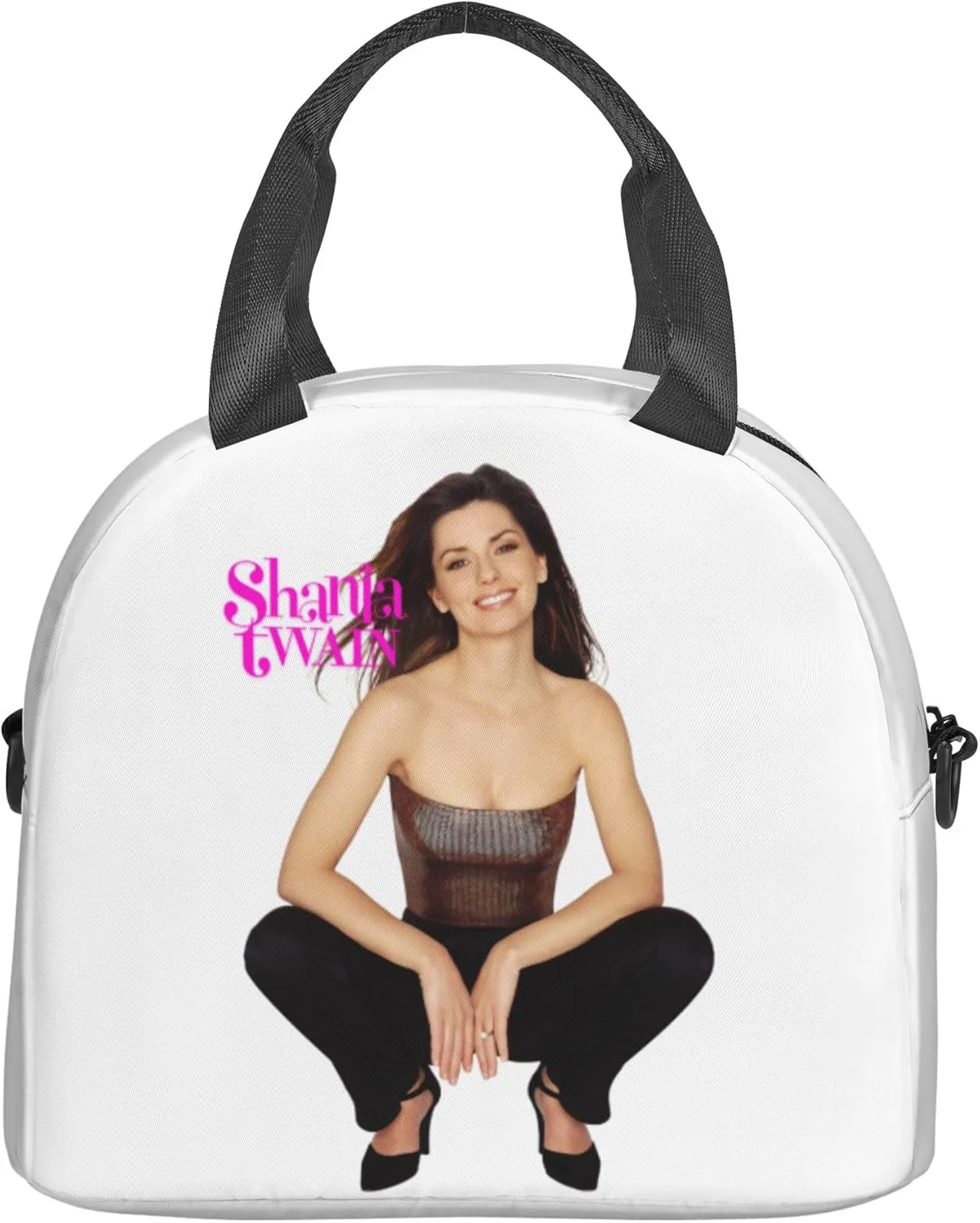 Shania Music Twain Men Women Lunch Bag Insulated Reusable Handheld Crossbody Portable Lunch Box Adult Lunch Box Suitable For Office Work Travel