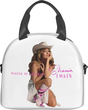 Shania Music Twain Men Women Lunch Bag Insulated Reusable Handheld Crossbody Portable Lunch Box Adult Lunch Box Suitable For Office Work Travel