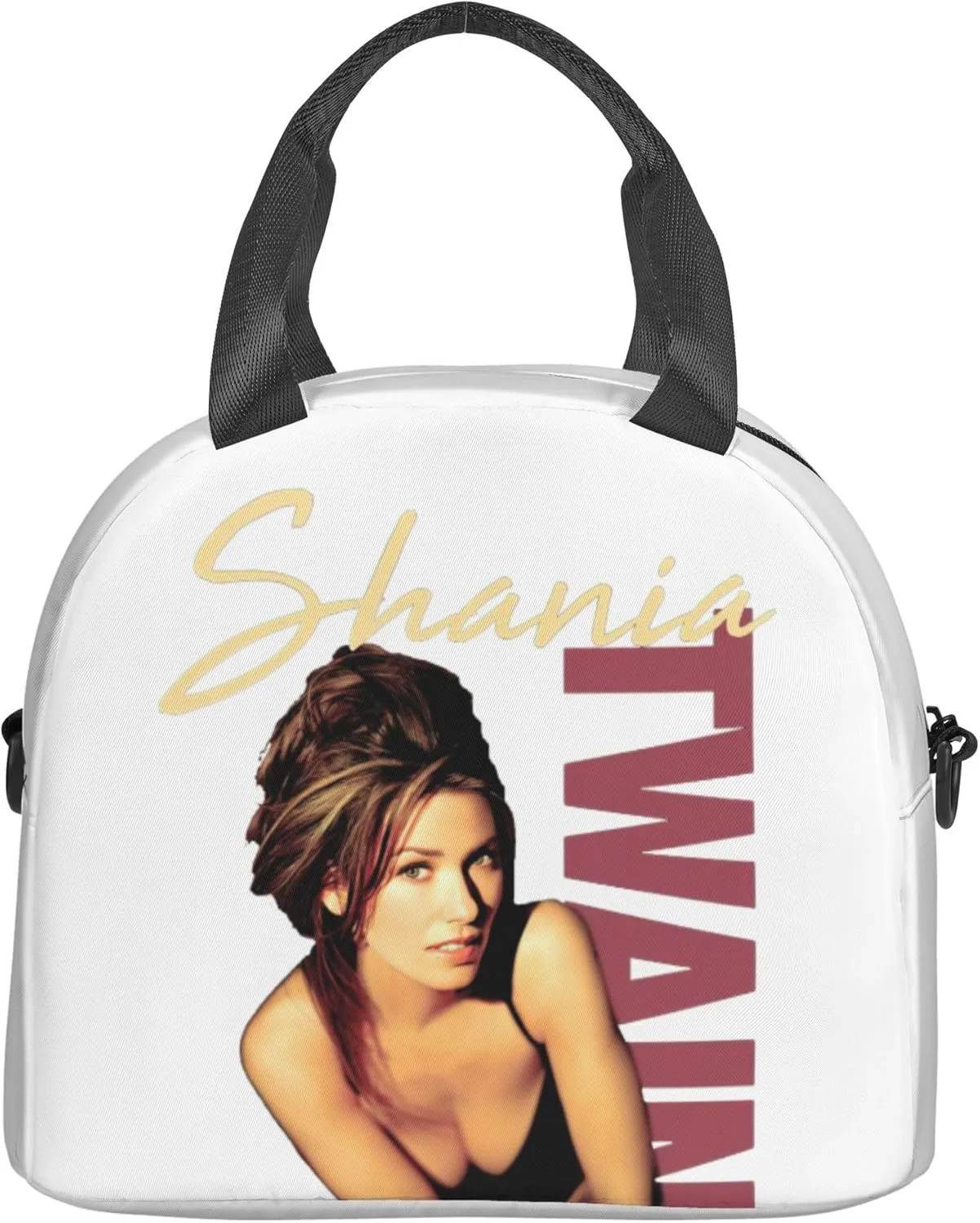 Shania Music Twain Men Women Lunch Bag Insulated Reusable Handheld Crossbody Portable Lunch Box Adult Lunch Box Suitable For Office Work Travel