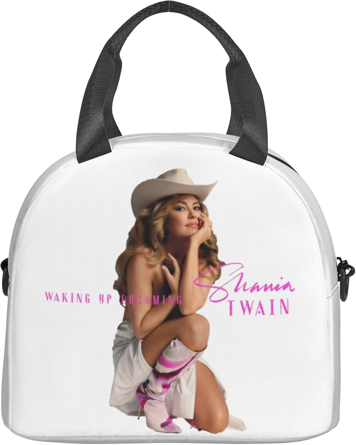 Shania Music Twain Men Women Lunch Bag Insulated Reusable Handheld Crossbody Portable Lunch Box Adult Lunch Box Suitable For Office Work Travel