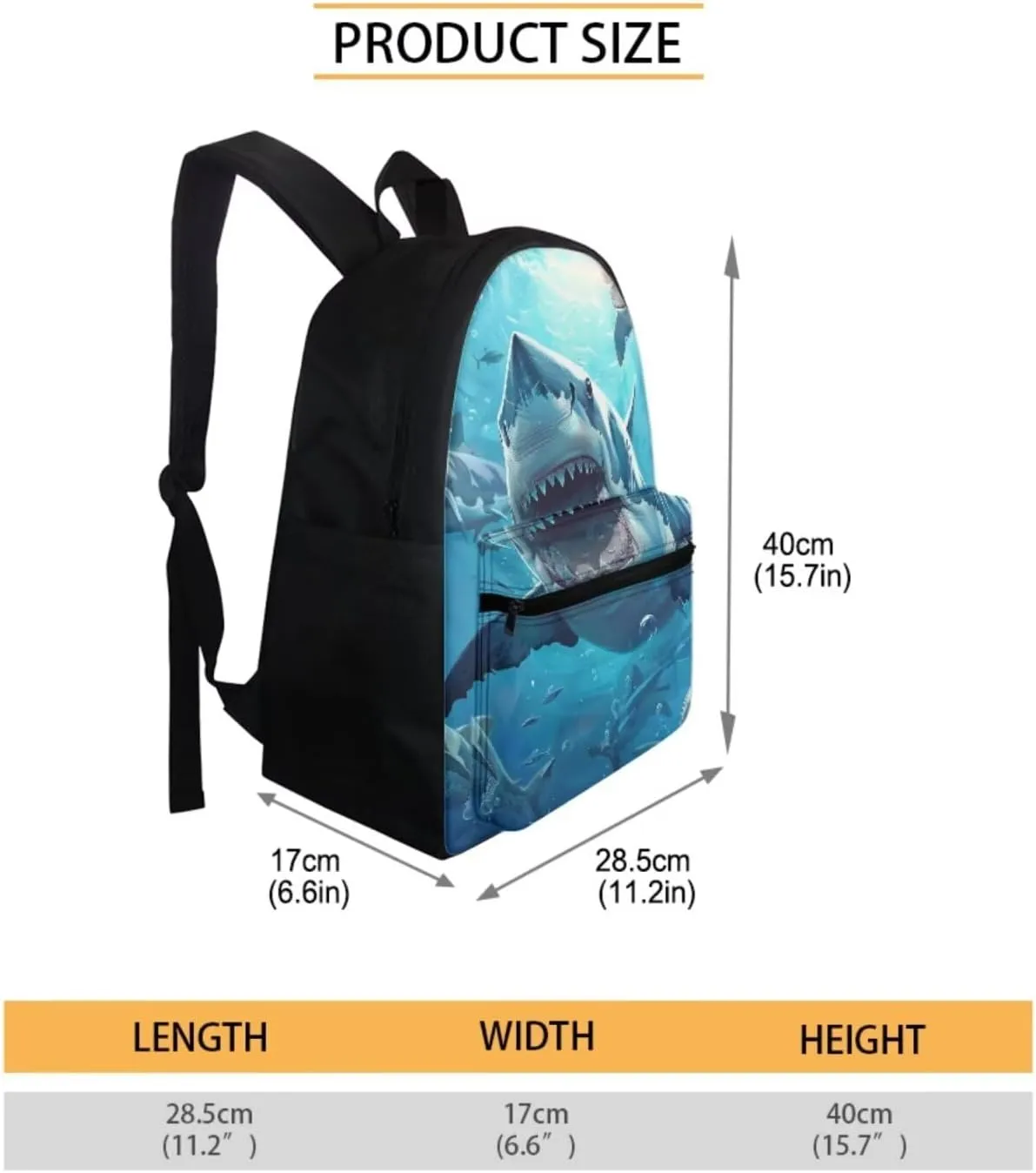 Shark Toddler Boy Backpack with Water Bottle Lightweight School Bag for Kids 7-9 Years Boys Waterproof Keep Warm Meal Bag Lunch Box for School Students