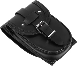 Shkalacar Motorcycle Fuel Bag Tank Pouch Bib Cover Black PU Leather Soft Backed Protective Design with Mounting Straps for XL 883 1200