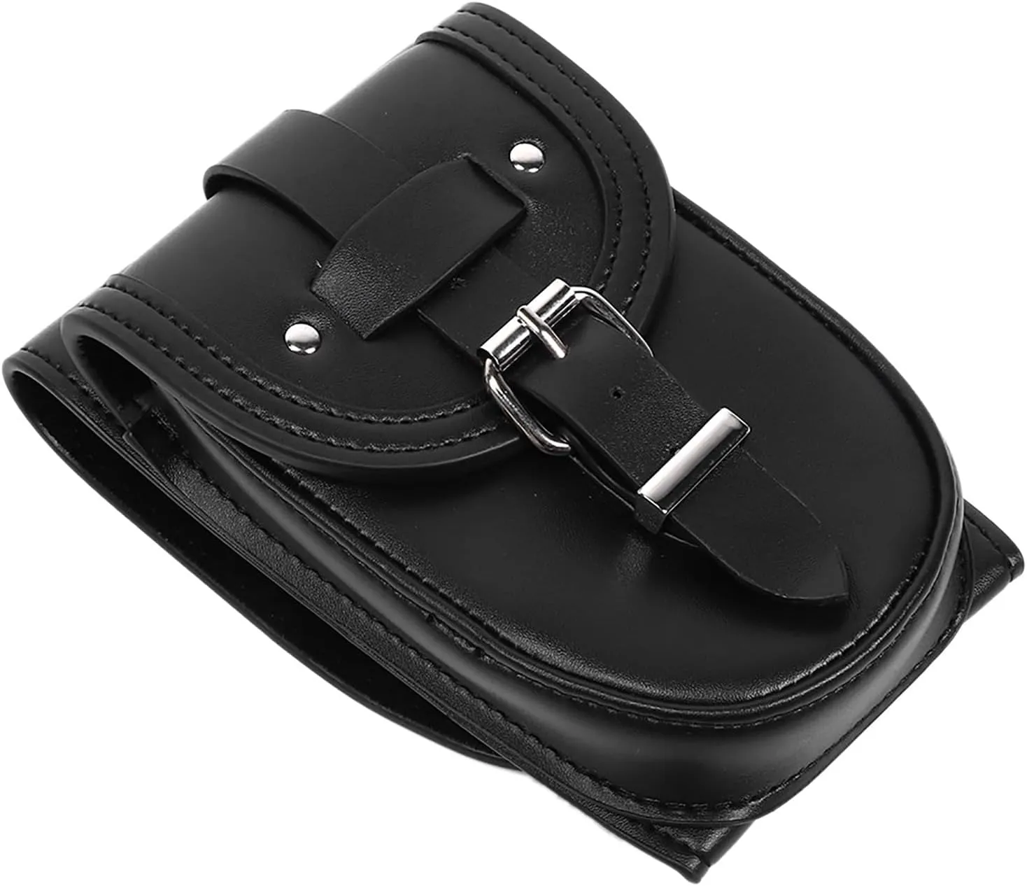 Shkalacar Motorcycle Fuel Bag Tank Pouch Bib Cover Black PU Leather Soft Backed Protective Design with Mounting Straps for XL 883 1200