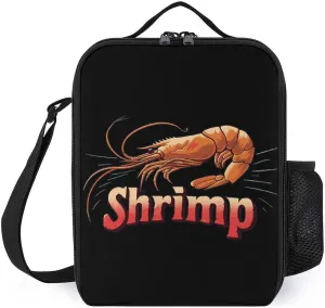 Shrimp Seafood Funny Insulated Lunch Bag Portable Cooler Tote Bag with Adjustable Shoulder Strap for Work Picnic