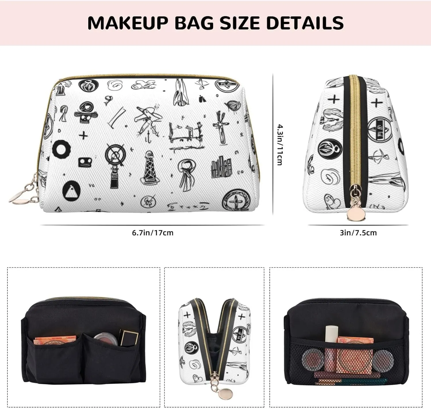Sign Language Alphabet. Toiletry Pouch, Travel-Friendly Makeup Organizer For Makeup Brushes, Lipsticks