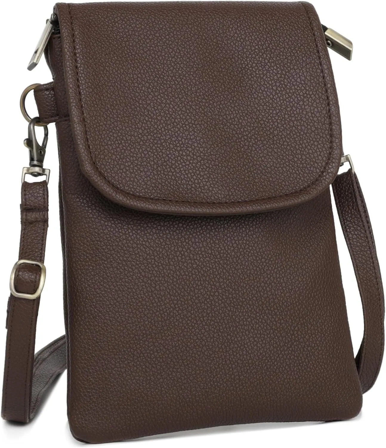 SILKAREA Vegan Lychee Leather Small Crossbody Bags for Women Cell Phone Purse Wallet Bag Adjustable Strap