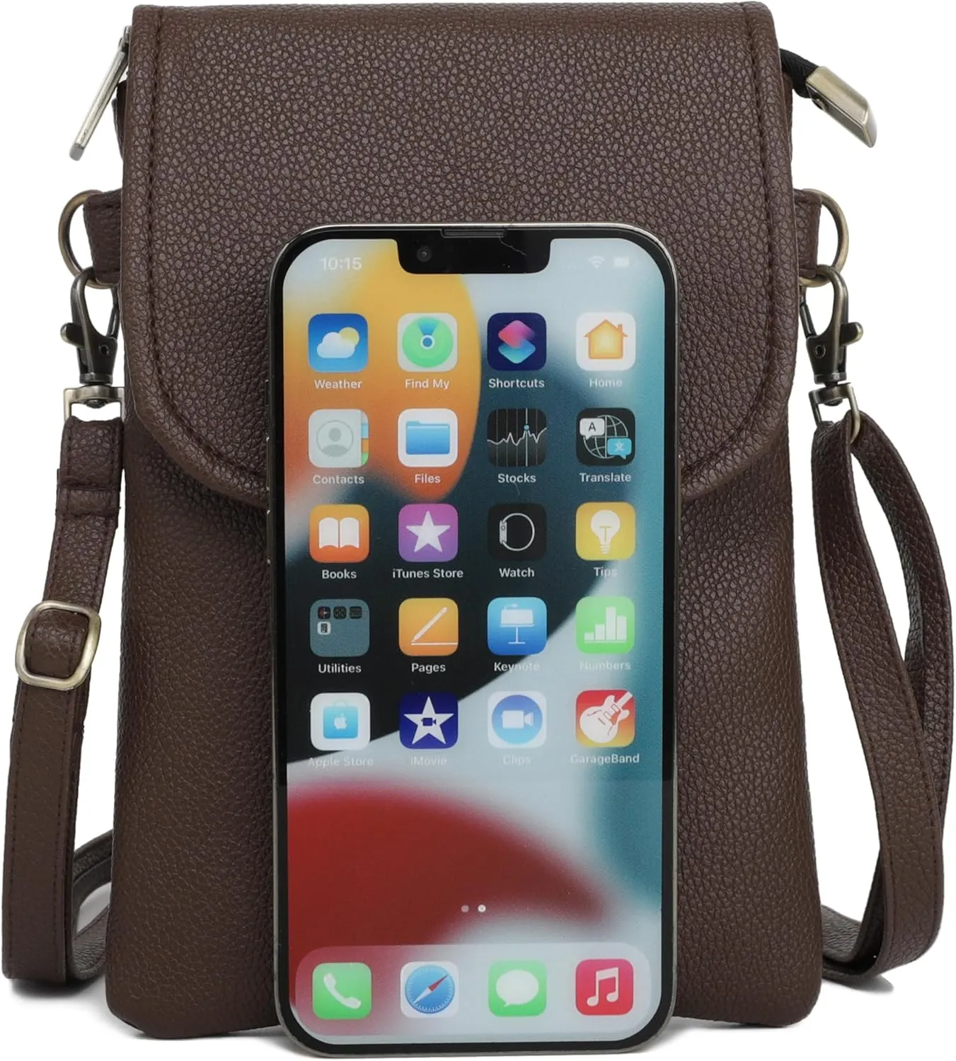 SILKAREA Vegan Lychee Leather Small Crossbody Bags for Women Cell Phone Purse Wallet Bag Adjustable Strap
