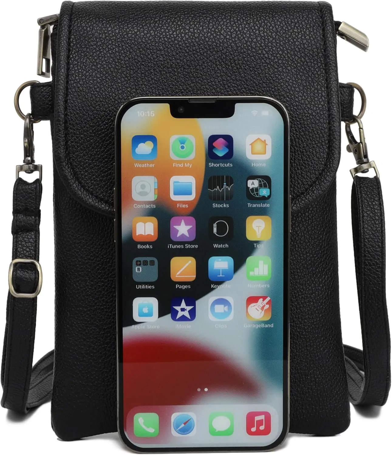 SILKAREA Vegan Lychee Leather Small Crossbody Bags for Women Cell Phone Purse Wallet Bag Adjustable Strap