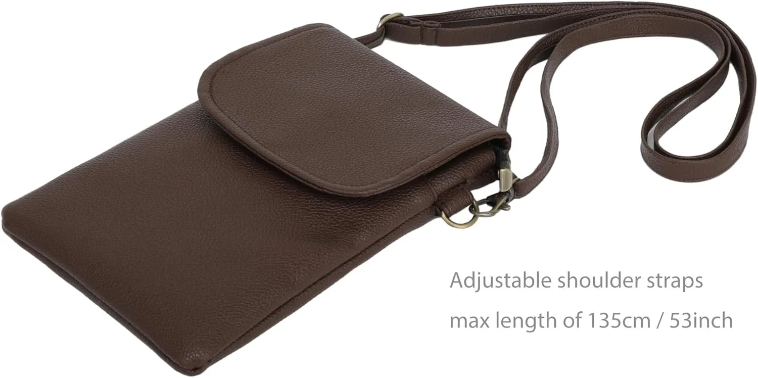 SILKAREA Vegan Lychee Leather Small Crossbody Bags for Women Cell Phone Purse Wallet Bag Adjustable Strap