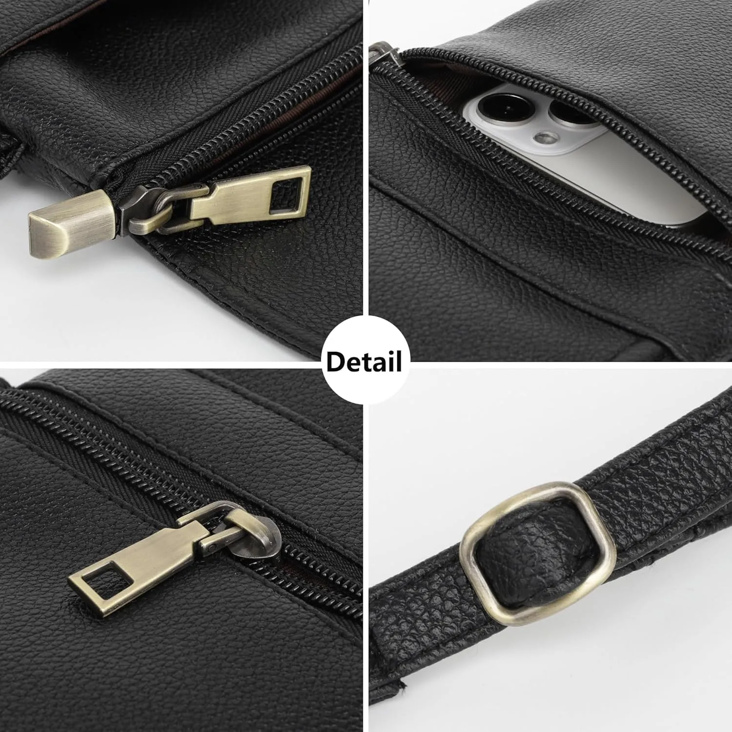 SILKAREA Vegan Lychee Leather Small Crossbody Bags for Women Cell Phone Purse Wallet Bag Adjustable Strap
