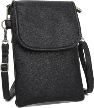 SILKAREA Vegan Lychee Leather Small Crossbody Bags for Women Cell Phone Purse Wallet Bag Adjustable Strap