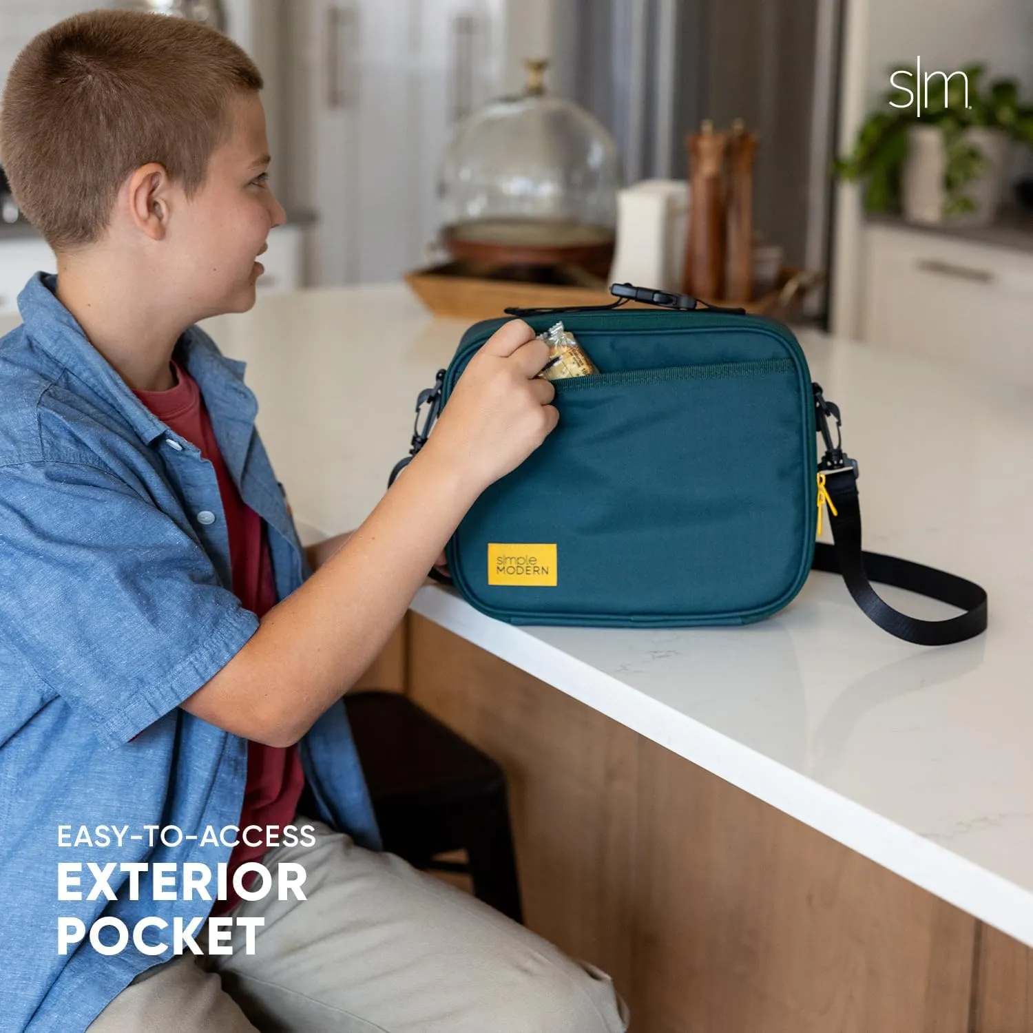 Simple Modern Hadley with Shoulder Strap | Lunch Box for Kids, Teens, and Adults | Insulated Bag for Girls, Boys, Women, Men | Meal Containers with Exterior and Interior Pockets | Ponderosa