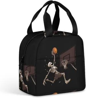 Skeleton Basketball Slam Dunk Lunch Box for Women Men Insulated Lunch Bag Reusable Lunch Tote Bag Lunch Container