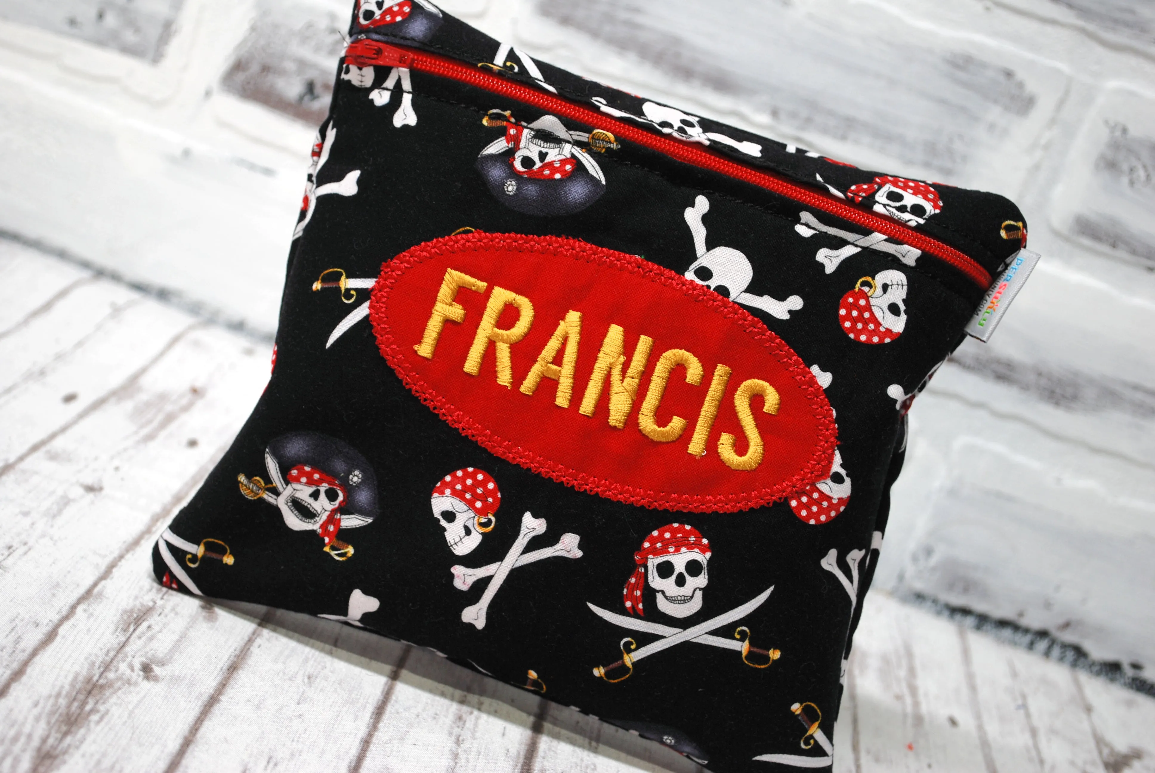 Skull and Cross Bones Personalized Reusable Food Bag