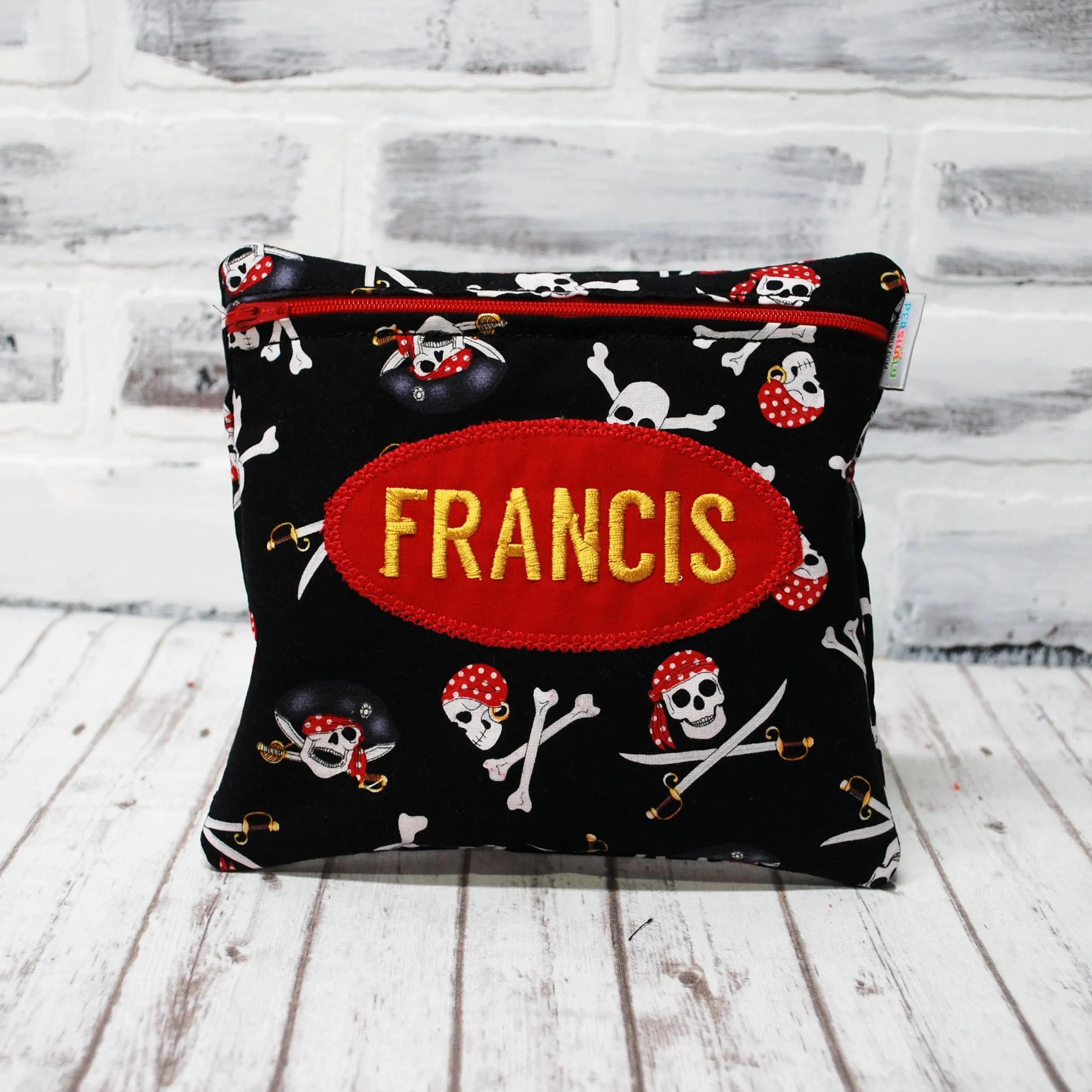 Skull and Cross Bones Personalized Reusable Food Bag