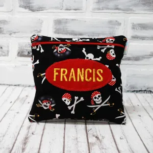 Skull and Cross Bones Personalized Reusable Food Bag