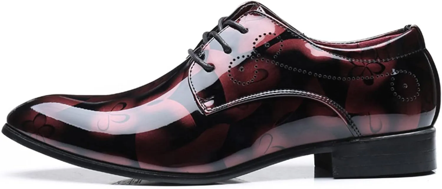 Slip on Leather Shoes for Men Classical Style Shoes for Men Slip On PU Leather Leather High Top Shoes for Men (Wine, 11)