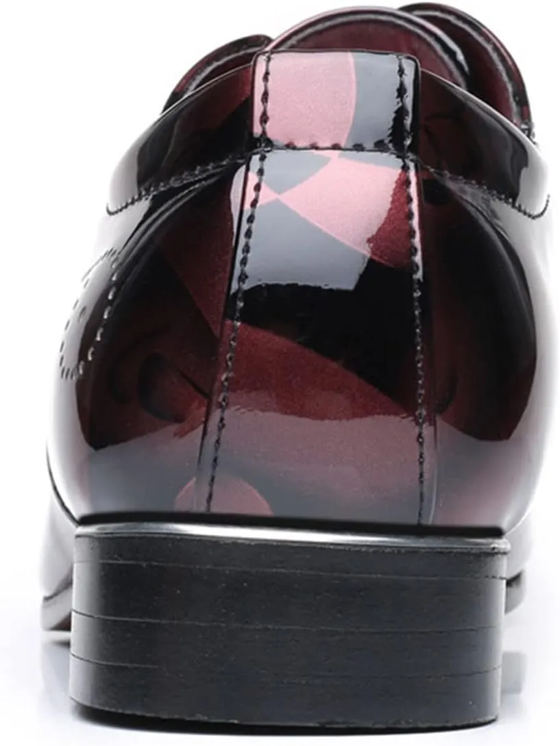 Slip on Leather Shoes for Men Classical Style Shoes for Men Slip On PU Leather Leather High Top Shoes for Men (Wine, 11)