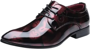 Slip on Leather Shoes for Men Classical Style Shoes for Men Slip On PU Leather Leather High Top Shoes for Men (Wine, 11)