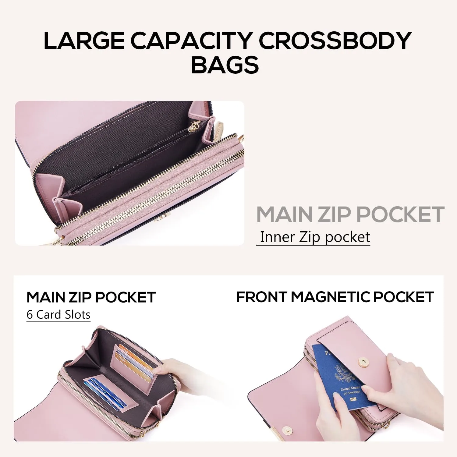 Small Crossbody Bag for Women,Cell Phone Purse Women's Shoulder Handbags Wallet Purse with Credit Card Slots