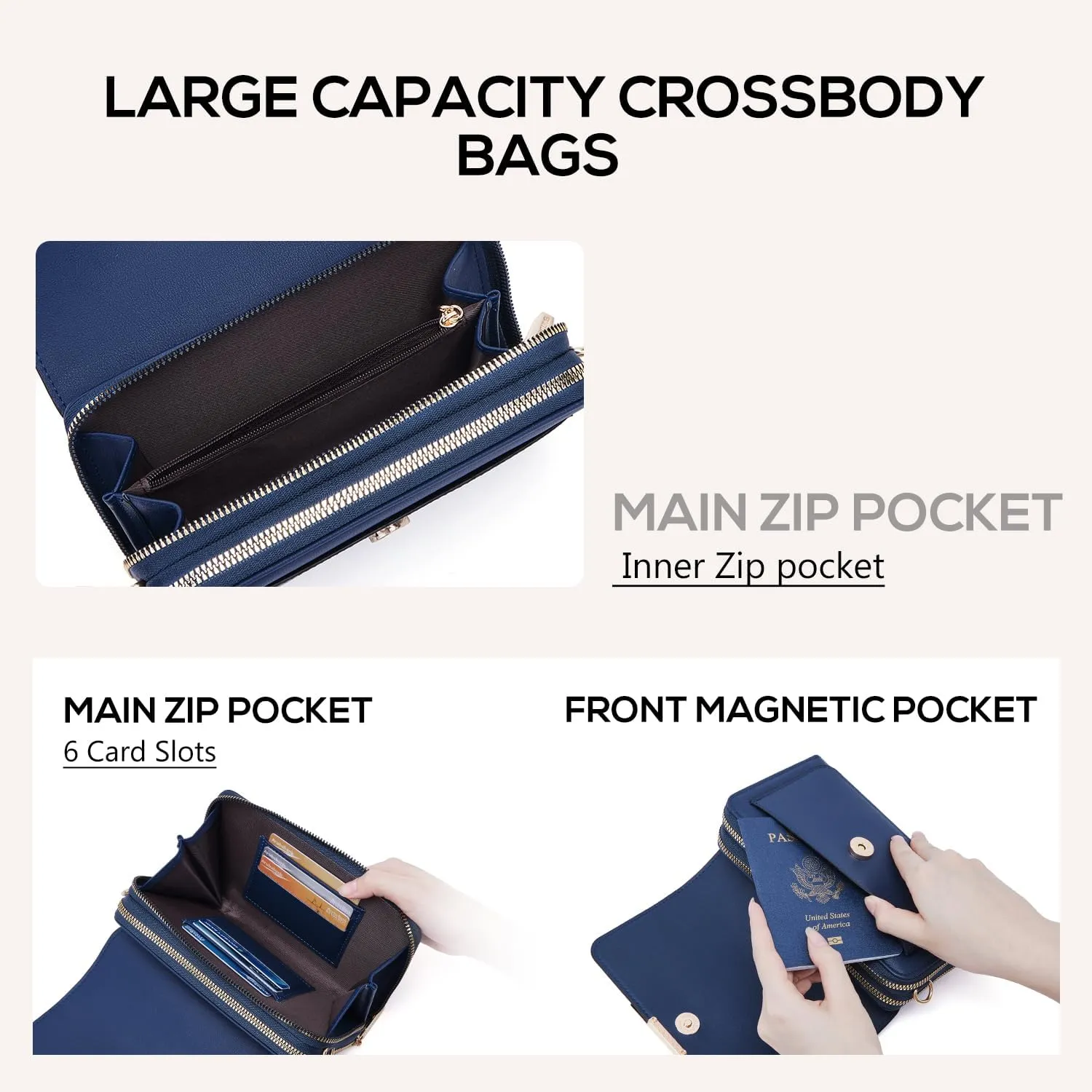 Small Crossbody Bag for Women,Cell Phone Purse Women's Shoulder Handbags Wallet Purse with Credit Card Slots