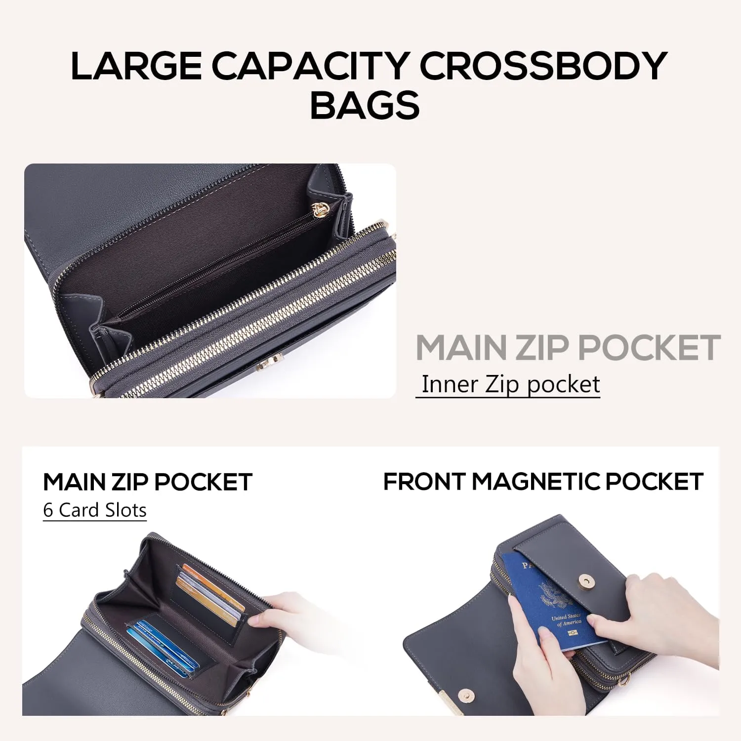 Small Crossbody Bag for Women,Cell Phone Purse Women's Shoulder Handbags Wallet Purse with Credit Card Slots