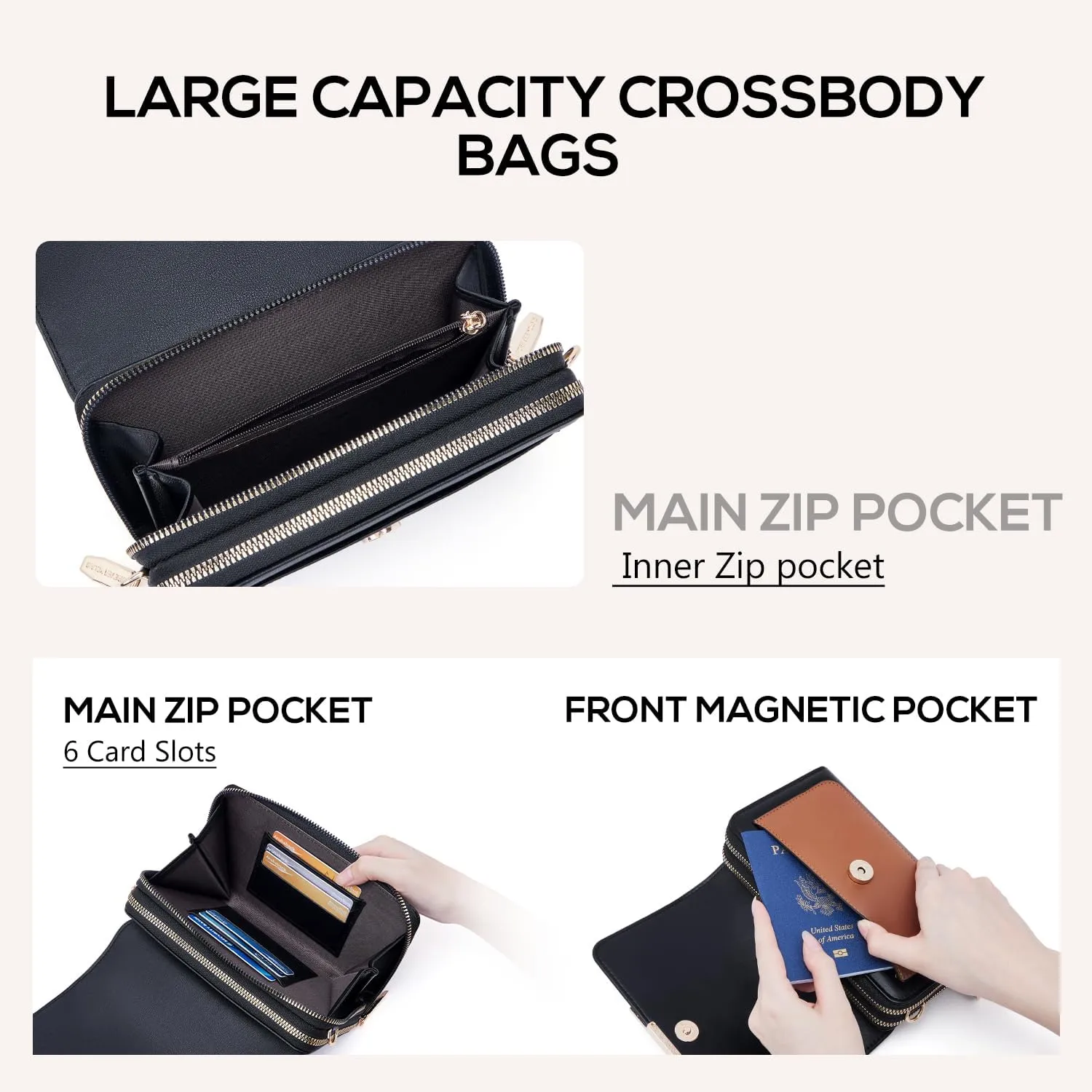 Small Crossbody Bag for Women,Cell Phone Purse Women's Shoulder Handbags Wallet Purse with Credit Card Slots