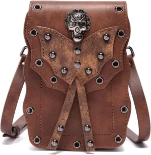 Small Crossbody Bag Phone Shoulder Purse Cute Owl Handbag Retro Renaissance Festival Accessory Gothic Waist Bag Belt Pouch