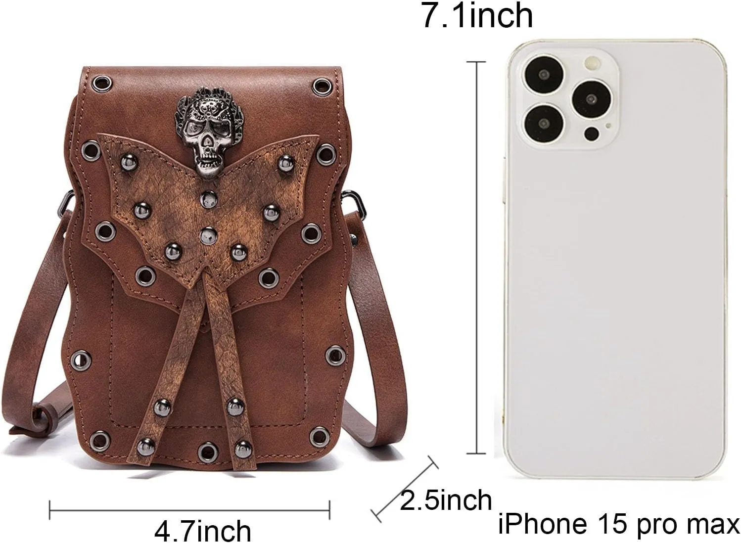 Small Crossbody Bag Phone Shoulder Purse Cute Owl Handbag Retro Renaissance Festival Accessory Gothic Waist Bag Belt Pouch