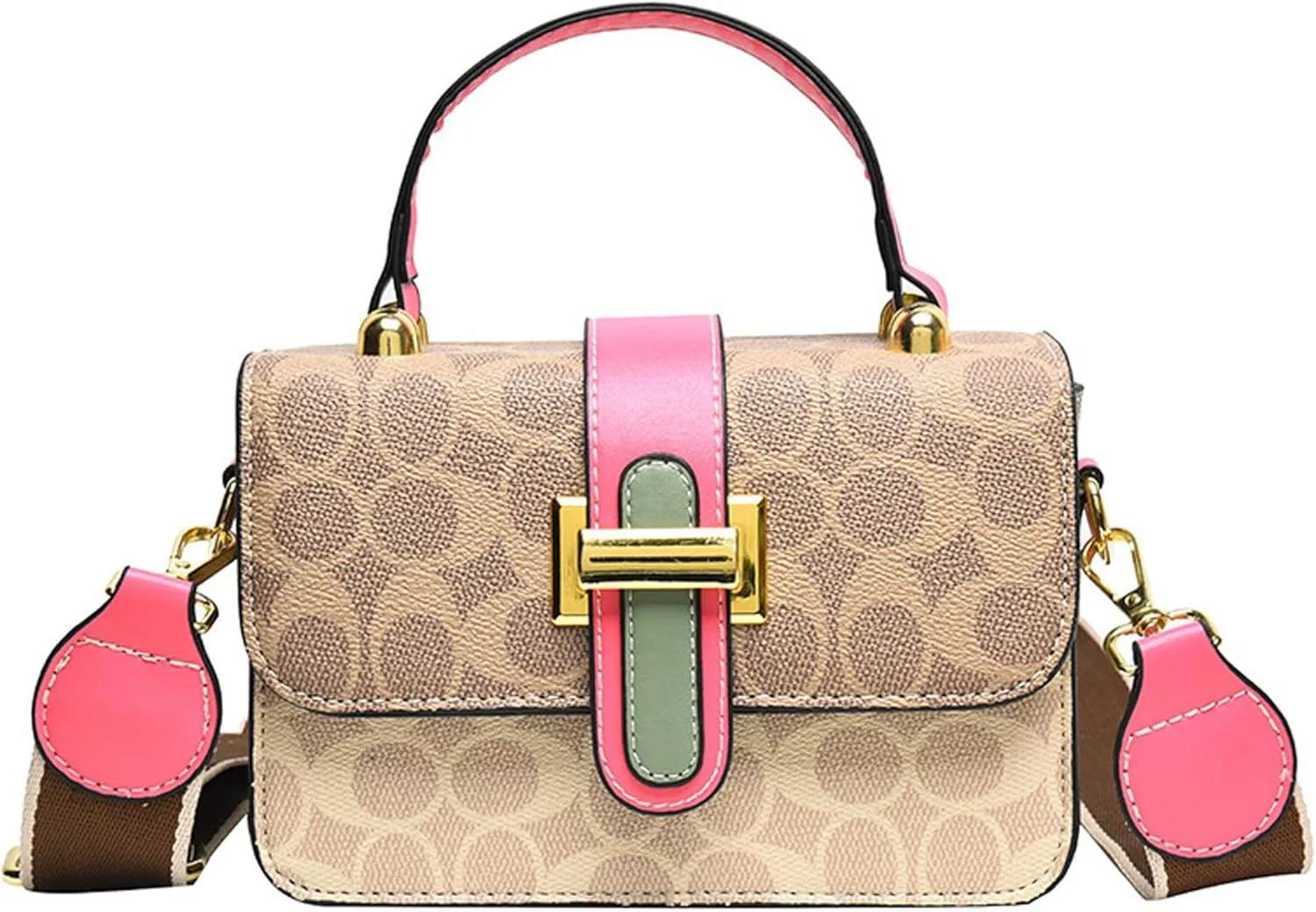 Small Crossbody Bags for Women - Artificial Leather Purse Handbag - Fashion Design - Golden Buckle
