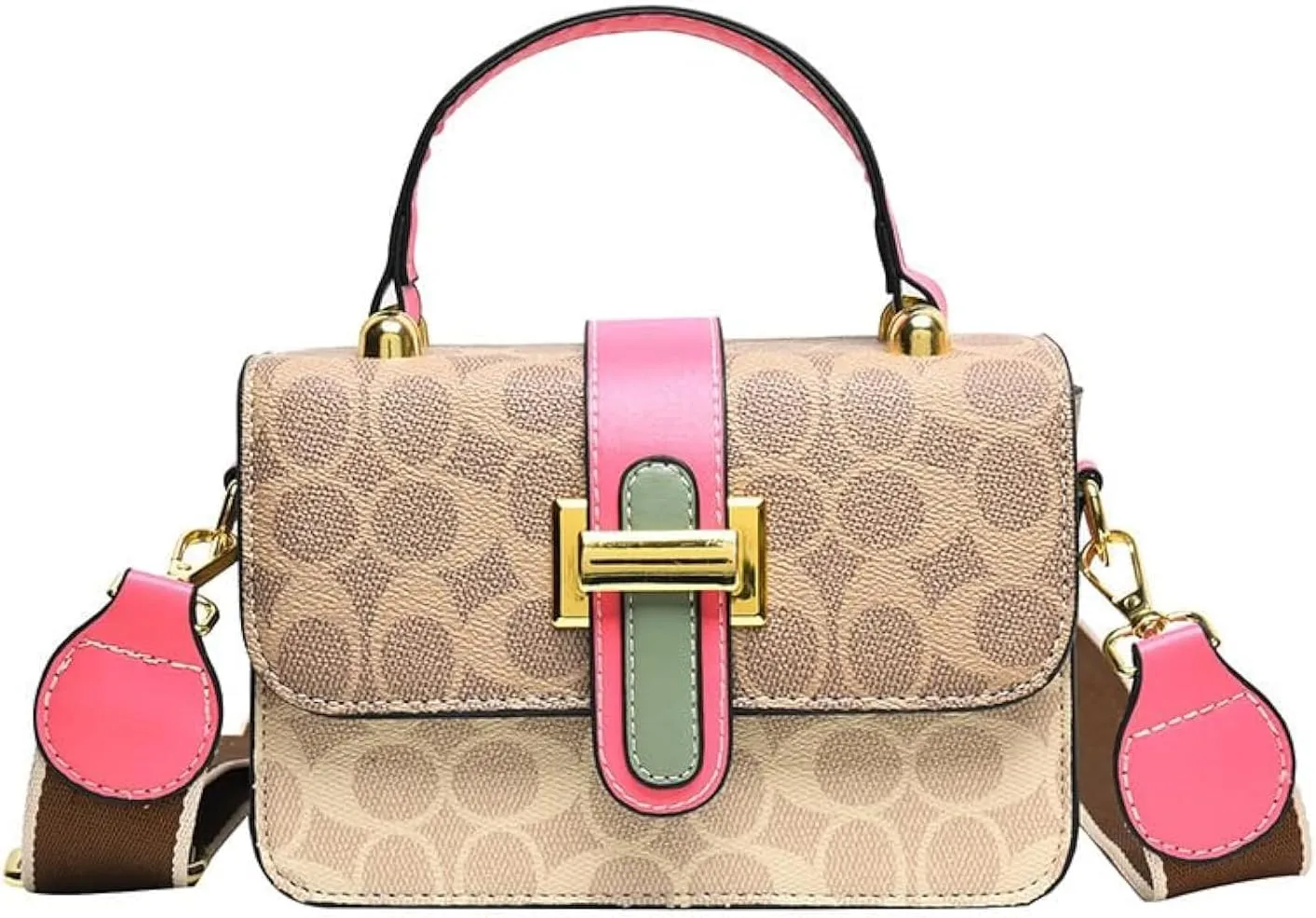Small Crossbody Bags for Women - Leather Purse Handbag - Fashion Design - Golden Buckle