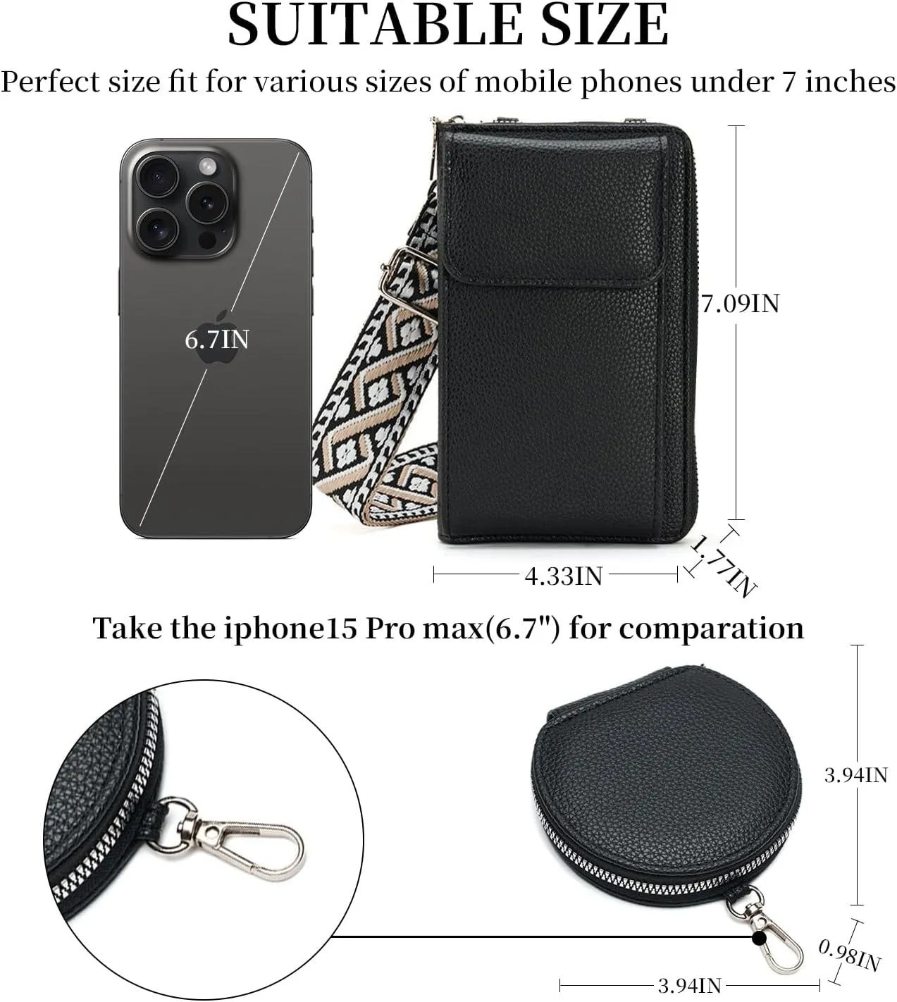 Small Crossbody Bags for Women Trendy Vegan Leather Cell Phone Purse Wallet Bag Handbag with Coin Purse &Card Slots