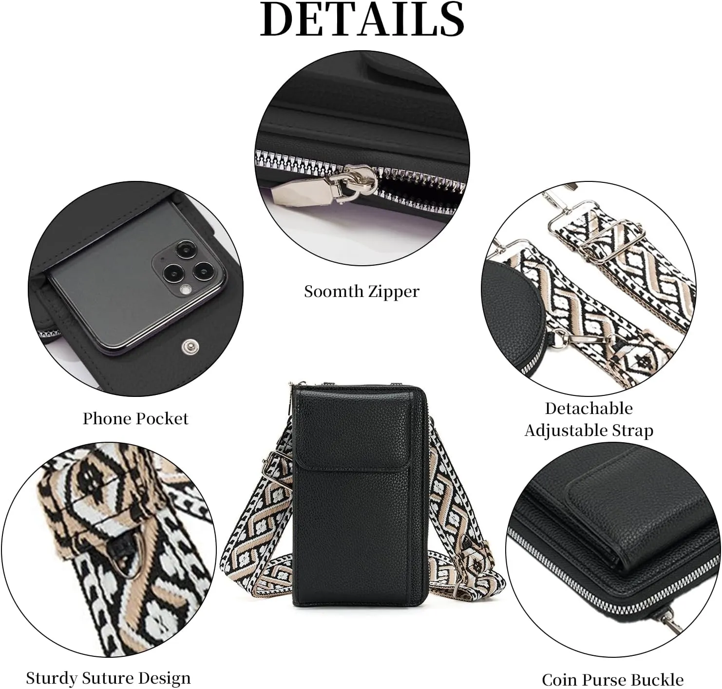 Small Crossbody Bags for Women Trendy Vegan Leather Cell Phone Purse Wallet Bag Handbag with Coin Purse &Card Slots