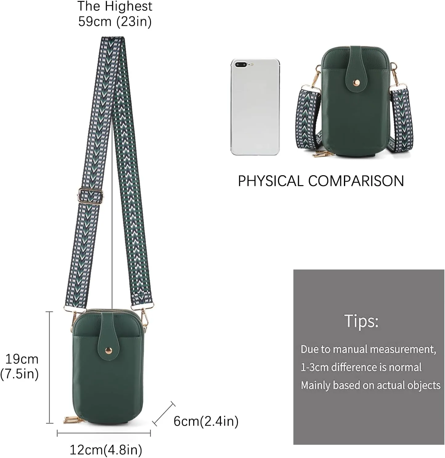 Small Crossbody Cell Phone Bag for Women, Mini Crossbody Wallet Phone Shoulder Handbag Purse with Credit Card Slots