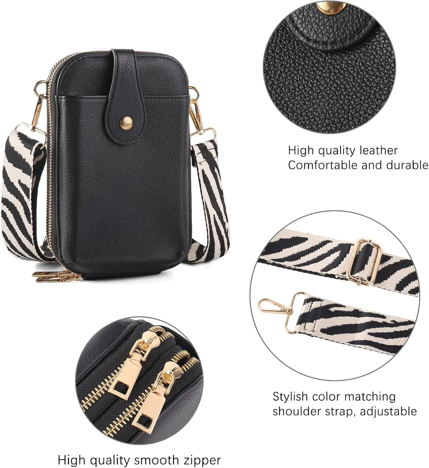 Small Crossbody Cell Phone Bag for Women, Mini Crossbody Wallet Phone Shoulder Handbag Purse with Credit Card Slots