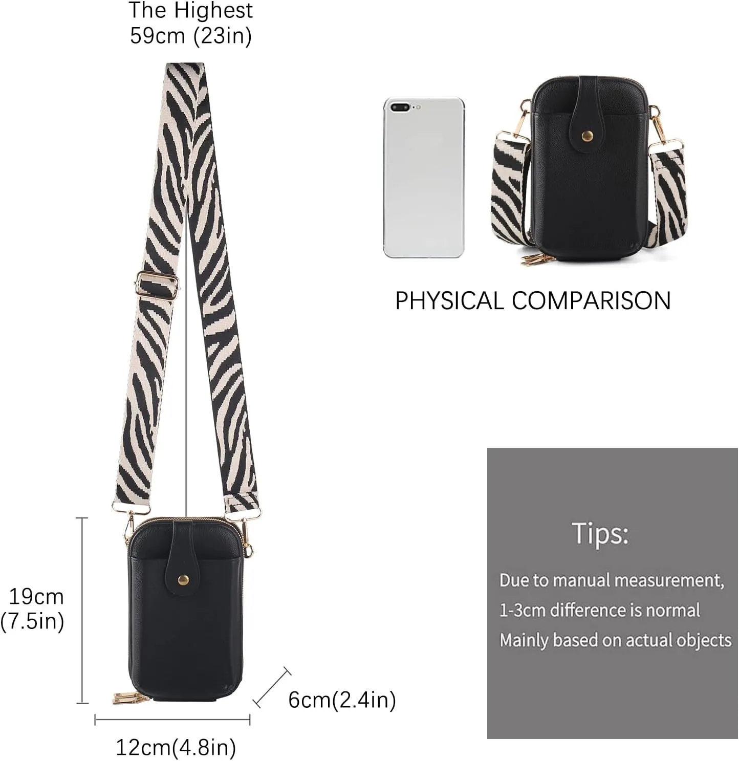 Small Crossbody Cell Phone Bag for Women, Mini Crossbody Wallet Phone Shoulder Handbag Purse with Credit Card Slots
