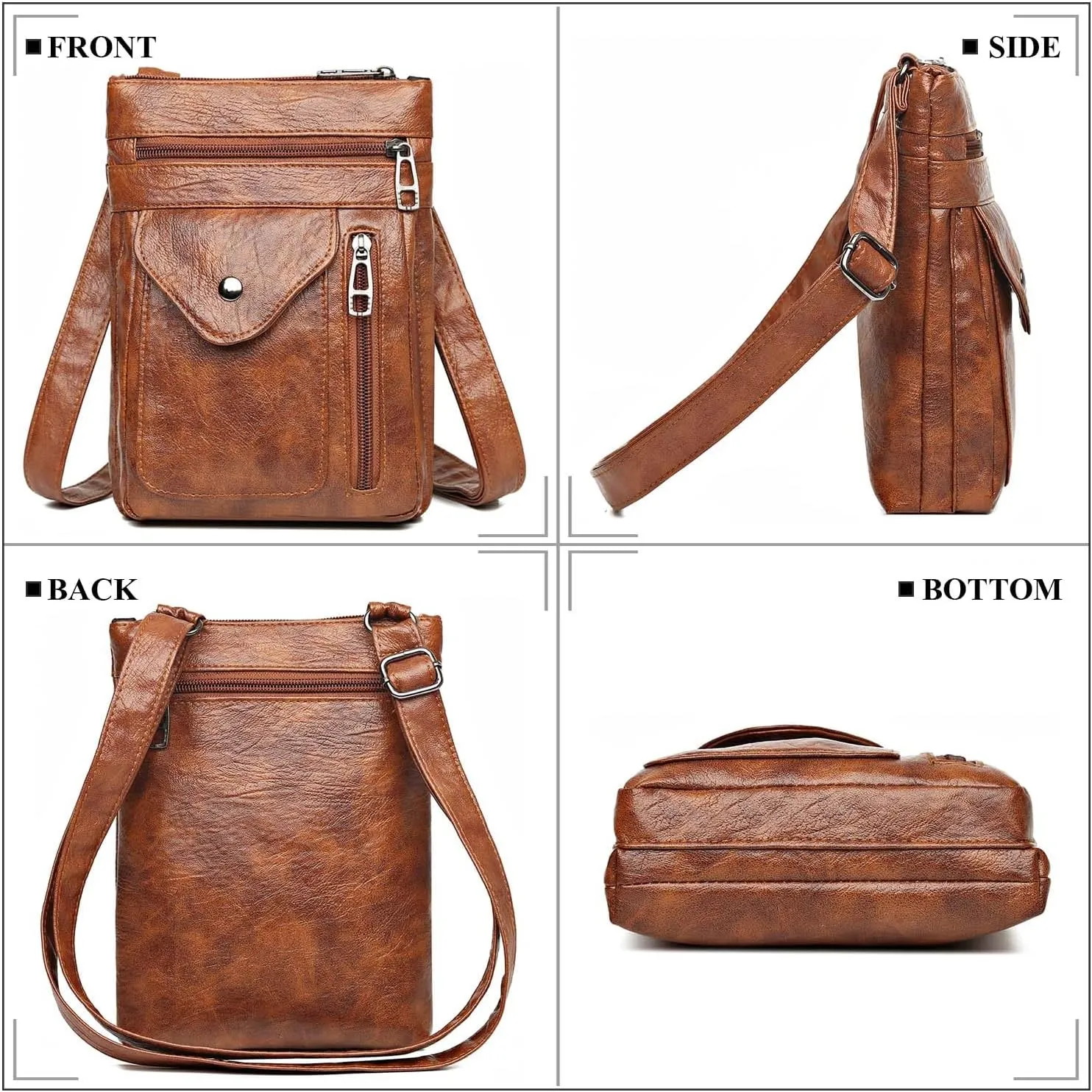 Small Crossbody Cell Phone Purse for Women, Mini Pu Leather Crossbody bag Wallet Pouch Shoulder Bag