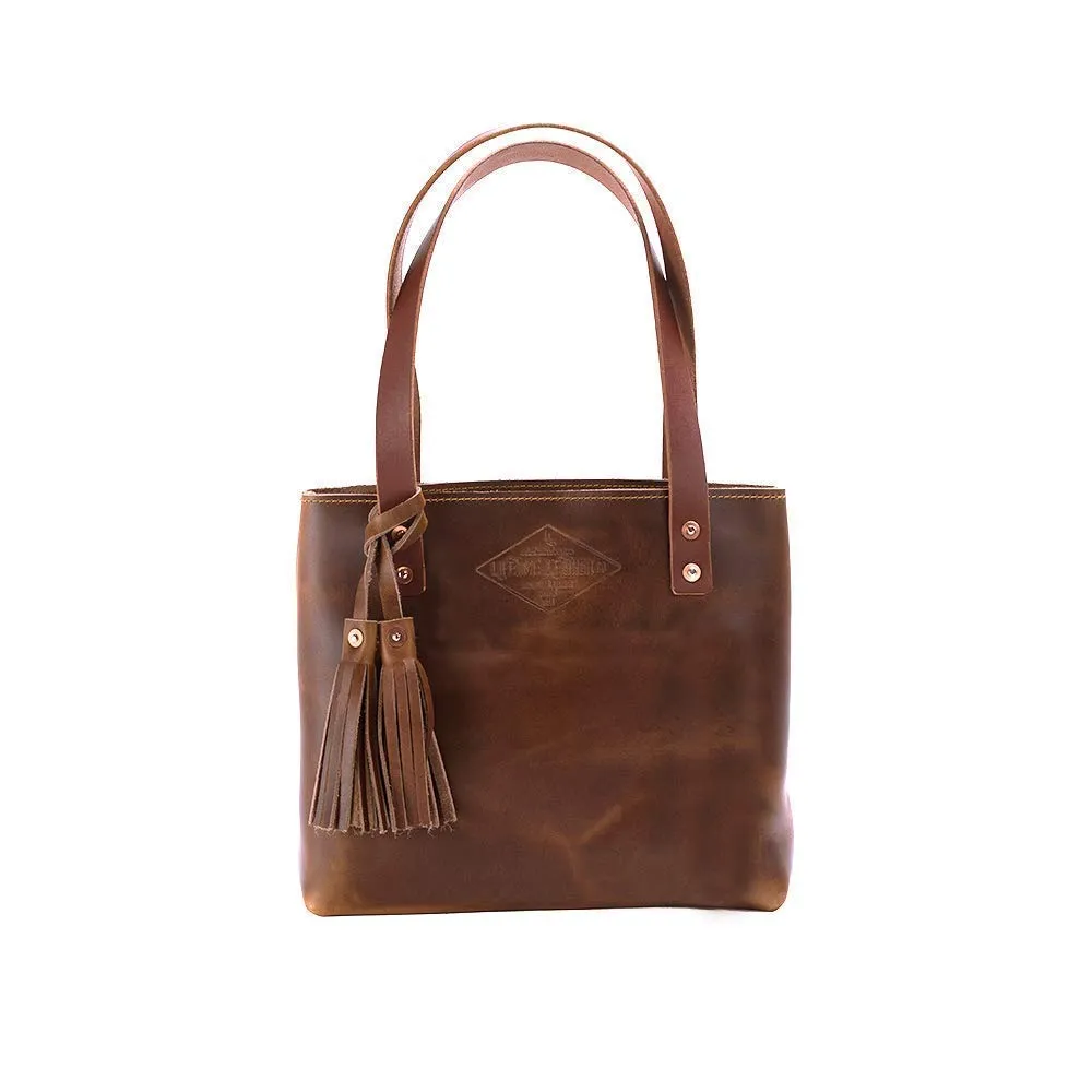 Small Deluxe Leather Tote Bag For Women, Small Leather Bag, Leather Handbag, Unique Gift for Her, Personalized Gift for Mom, Lifetime Warranty, Handmade in USA