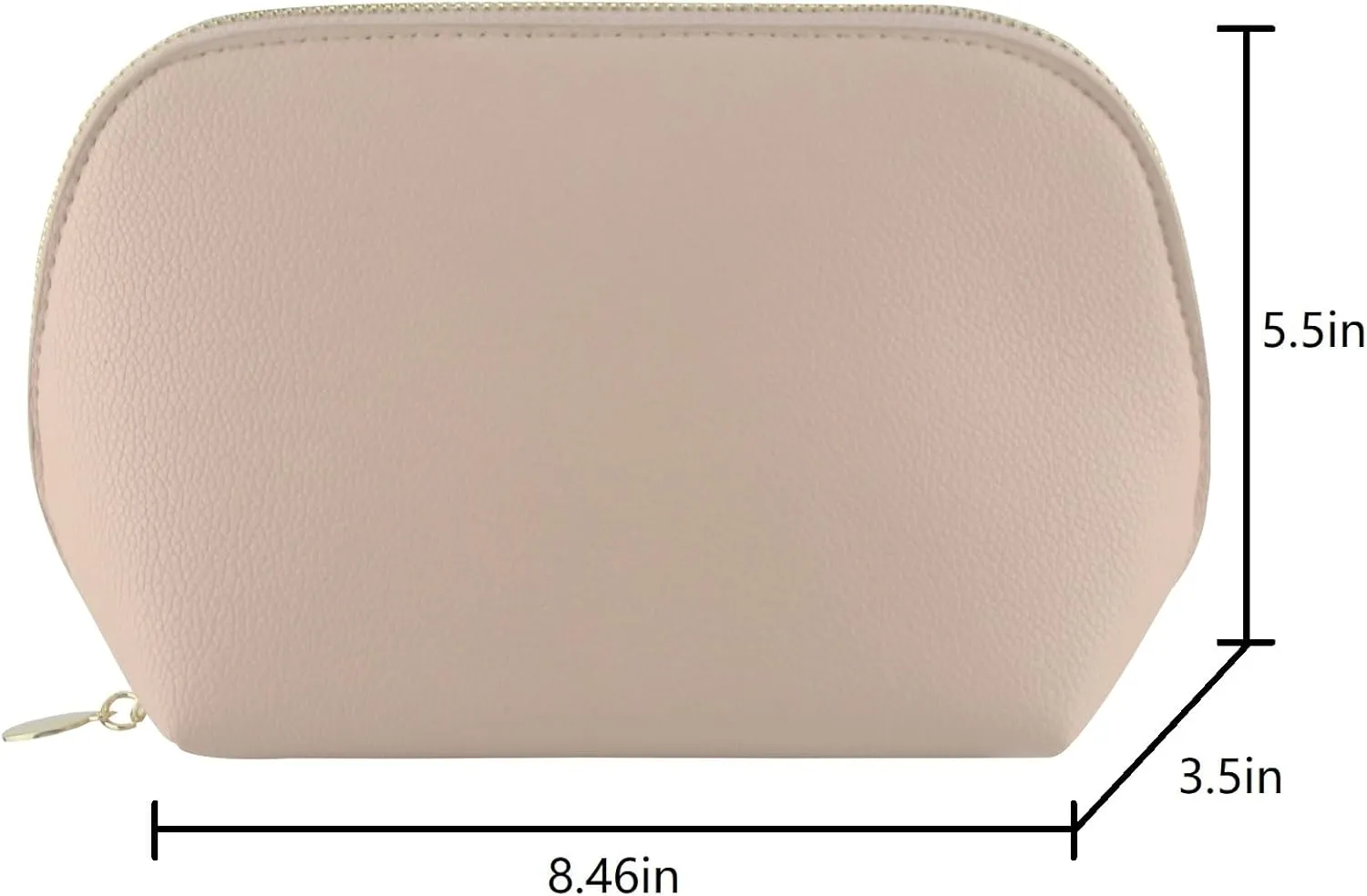 Small Travel Cosmetic Bag Portable Makeup Bag PU Leather Makeup Pouch for Women (PU leather, Light apricot)
