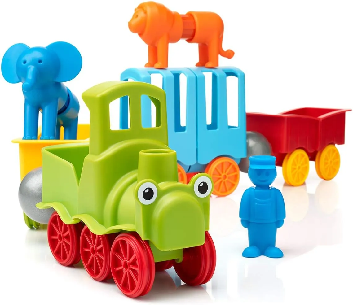 SmartMax My First Animal Train STEM Magnetic Discovery Play Set with Moving Train and Soft Animals for Ages 1-5