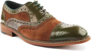 Smith A-Lace Up Casual Brogue Smarts (Size 8, Olive)