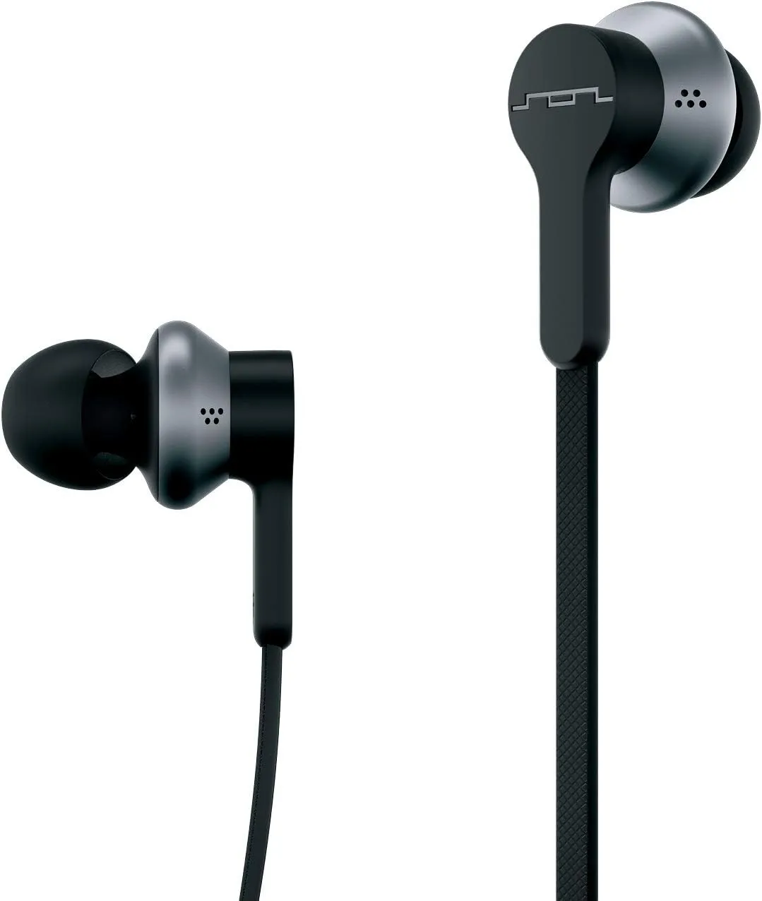 Sol Republic Shadow Fusion Bluetooth Earbuds, Black 10-Hour Playtime Comfortable Knit Tech Fiber Collar Magnetic Connection Earbuds Flexible Compact Storage Convenient Carrying Case