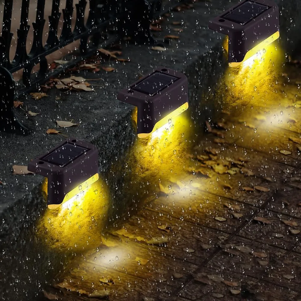 Solar Deck Lights - 16 PCs Outdoor, Waterproof, Garden Decorative Solar Step Lights for Patio, Porch, Stairs, Yard, Driveway, Pathway (Cool White, 16-Pack)