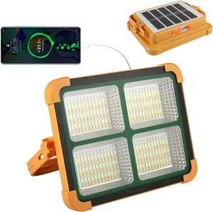 Solar Portable Rechargeable Work Light,16500mAh 120W Magnetic Flood Battery Work Light 10000LM Outedoor LED Camping Lights IP66 Waterproof for Job Site Repair,Camping, Hiking, Emergency
