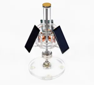 Solar Three-Sided/Nine-Sided Vertical Brushless Motor Perpetual Motion Machine, Tree-Shaped Solar DIY Magnetic Levitation Motor, Student Science Experiment Toys(Three Sides)