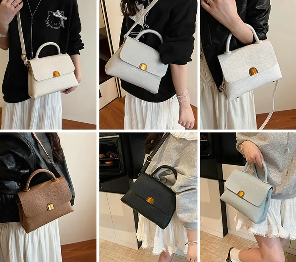 Solid Color Soft PU Leather Small Square Bags Trendy Light Handbag Commuter Travel Cross Body Bag for Women 2025