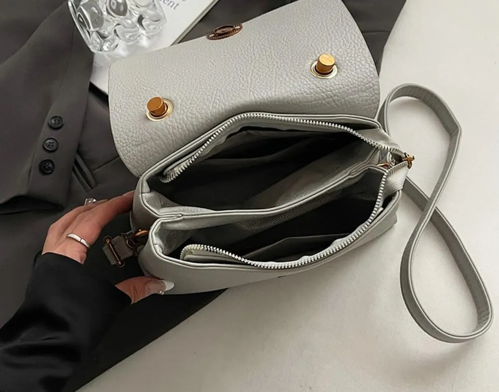 Solid Color Soft PU Leather Small Square Bags Trendy Light Handbag Commuter Travel Cross Body Bag for Women 2025