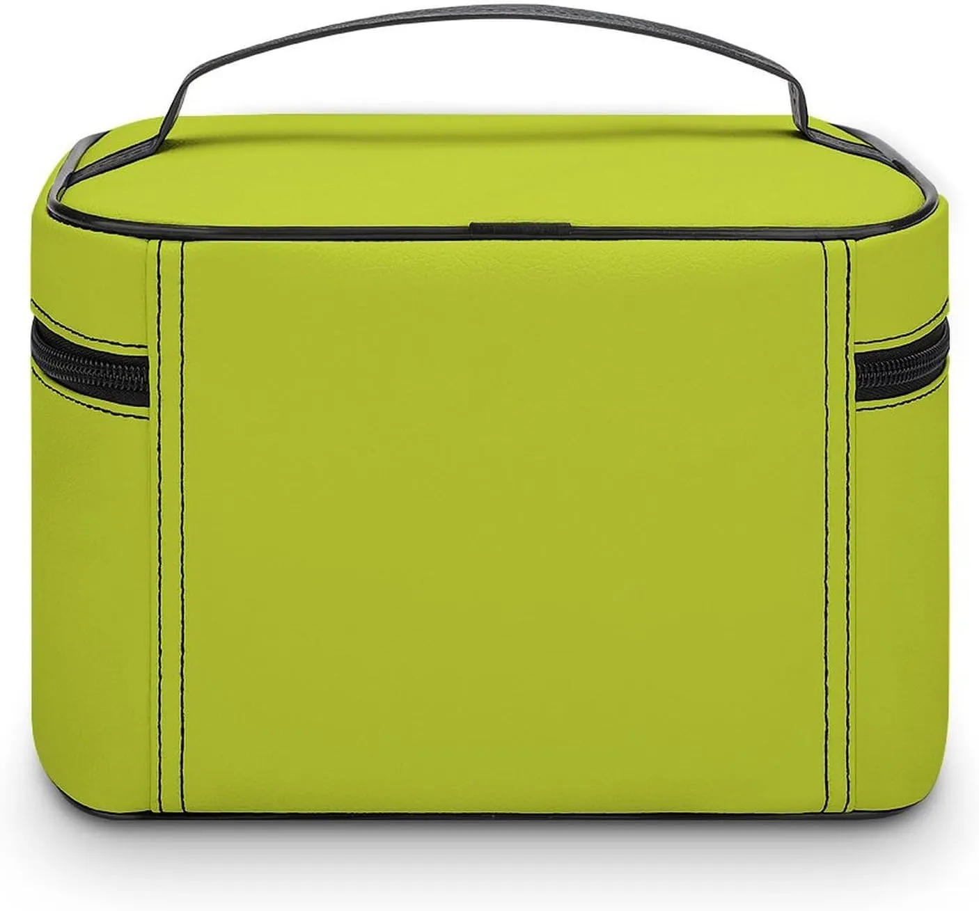 Solid Light Pear Green Makeup Bag, Portable Travel Cosmetic Case Zipper Toiletry Bag for Women Girls