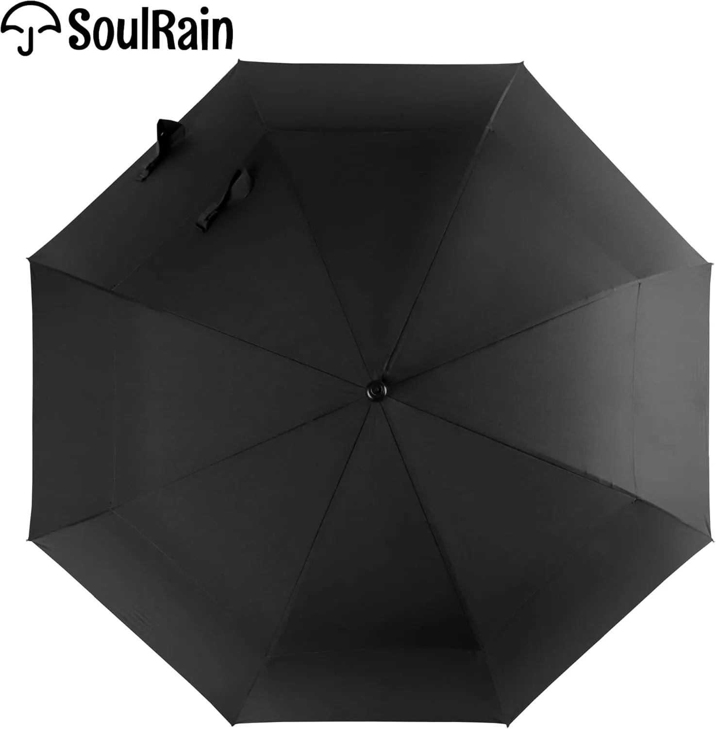 SoulRain 62 Inch Arc Umbrella Double Layer Vented Big Windproof Waterproof Umbrellas,Automatic Open Golf Umbrella for Men and Women and Family